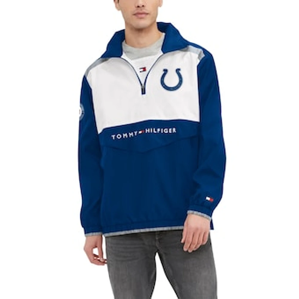 Men's Tommy Hilfiger Royal/White Indianapolis Colts Carter Half-Zip Hooded Top