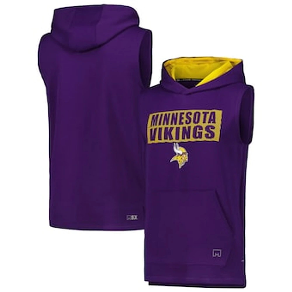 Men's MSX by Michael Strahan Purple Minnesota Vikings Marathon Sleeveless Pullover Hoodie