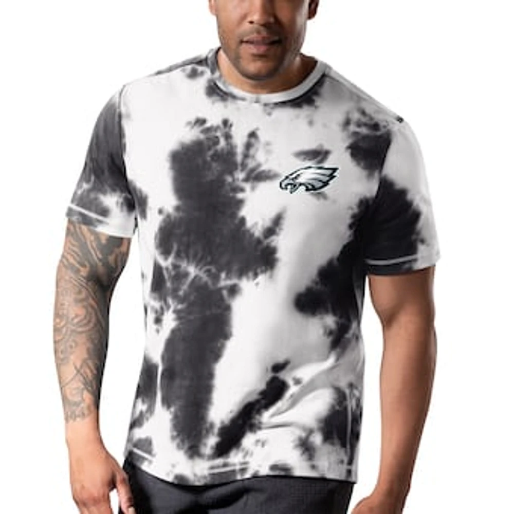 Men's MSX by Michael Strahan Black Philadelphia Eagles Freestyle Tie-Dye T-Shirt