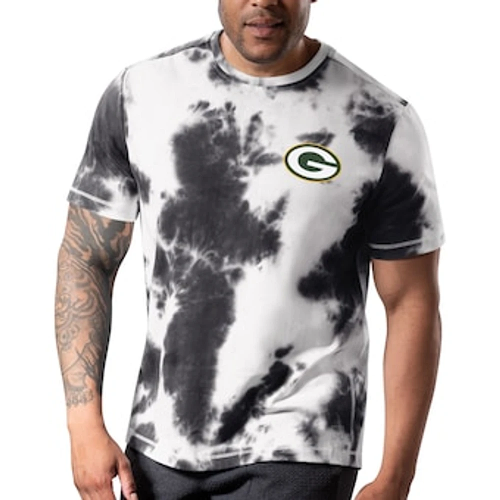 Men's MSX by Michael Strahan Black Green Bay Packers Freestyle Tie-Dye T-Shirt