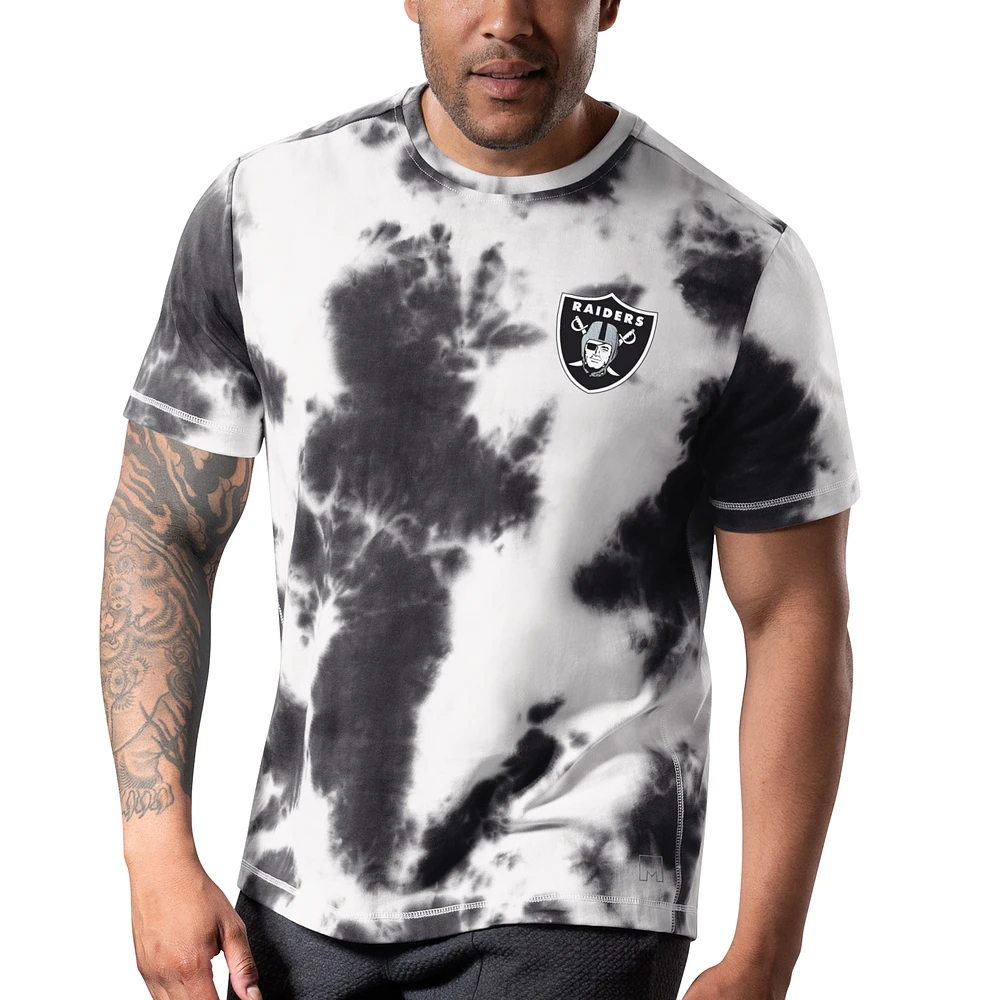 Men's MSX by Michael Strahan Black Las Vegas Raiders Freestyle Tie-Dye T-Shirt