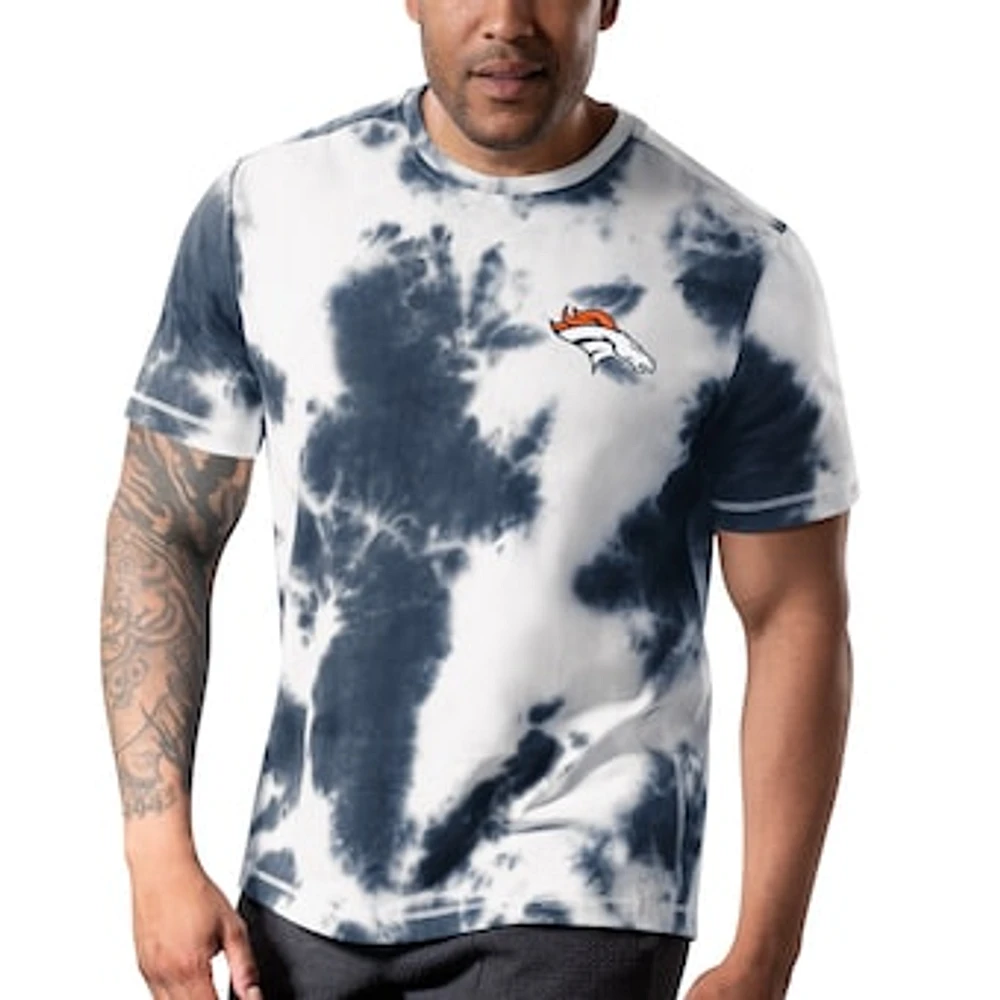 Men's MSX by Michael Strahan Navy Denver Broncos Freestyle Tie-Dye T-Shirt