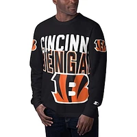 Men's Starter Black Cincinnati Bengals Clutch Hit Long Sleeve T-Shirt