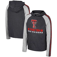 Youth Colosseum Black Texas Tech Red Raiders Ned Raglan Long Sleeve Hooded T-Shirt