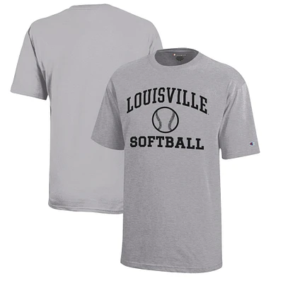 Youth Champion Louisville Cardinals Icon Logo Softball T-Shirt