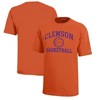 Youth Champion  Orange Clemson Tigers Icon Logo Basketball T-Shirt
