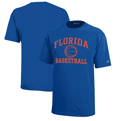 Youth Champion  Royal Florida Gators Icon Logo Basketball T-Shirt