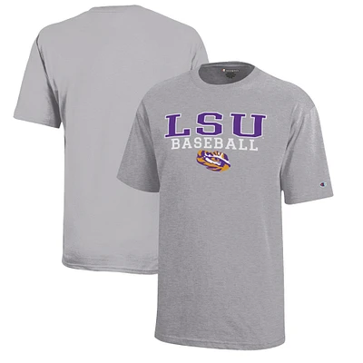 Youth Champion LSU Tigers Stacked Logo Baseball T-Shirt