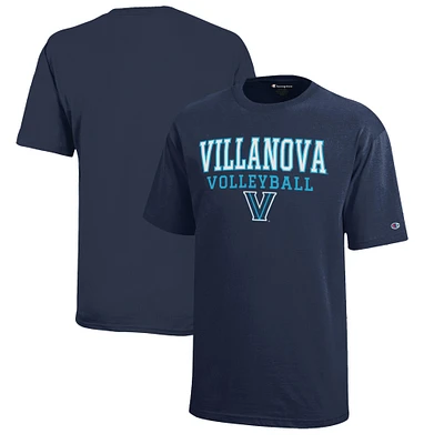 Youth Champion  Navy Villanova Wildcats Stacked Logo Volleyball T-Shirt