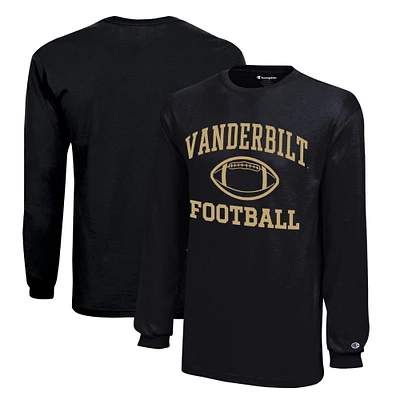 Youth Champion Vanderbilt Commodores Icon Logo Long Sleeve Football T-Shirt