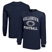 Youth Champion  Navy Villanova Wildcats Icon Logo Long Sleeve Football T-Shirt