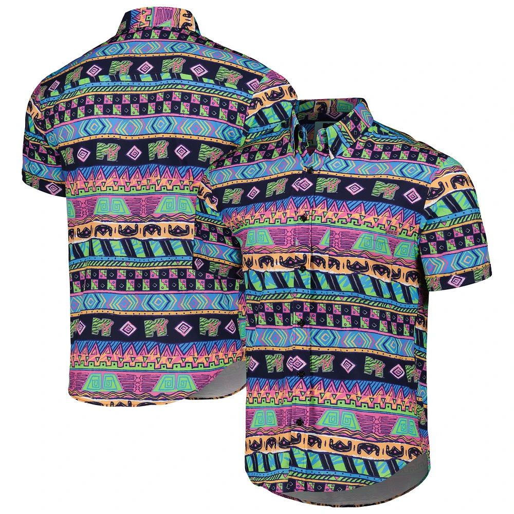 Unisex RSVLTS Black MTV Daytona Beach KUNUFLEX Button-Down Shirt