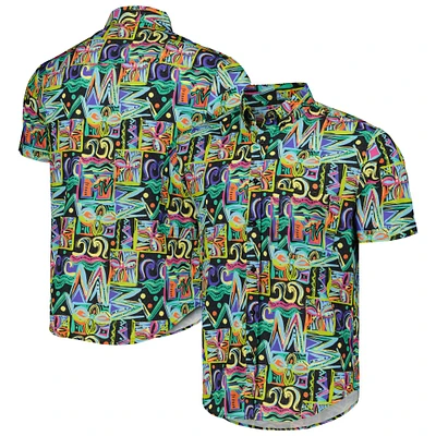 Unisex RSVLTS Black MTV Panama City Beach KUNUFLEX Button-Down Shirt