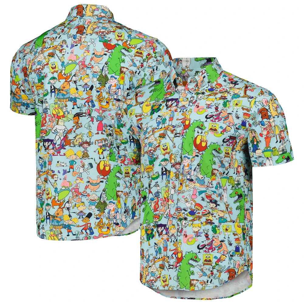 Unisex RSVLTS Light Blue Nickelodeon 90s Mashup KUNUFLEX Button-Down Shirt