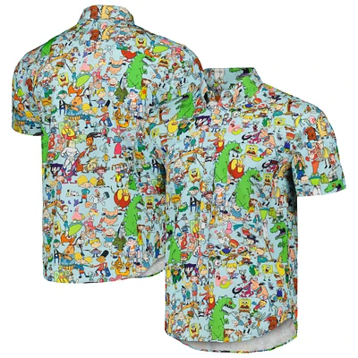 Unisex RSVLTS Light Blue Nickelodeon 90s Mashup KUNUFLEX Button-Down Shirt
