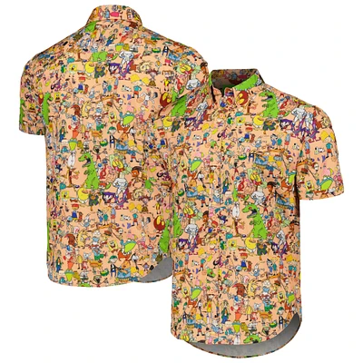 Unisex RSVLTS Orange Nickelodeon 90s Mashup KUNUFLEX Button-Down Shirt