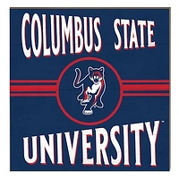 Columbus State Cougars 10" x 10" Retro Team Sign