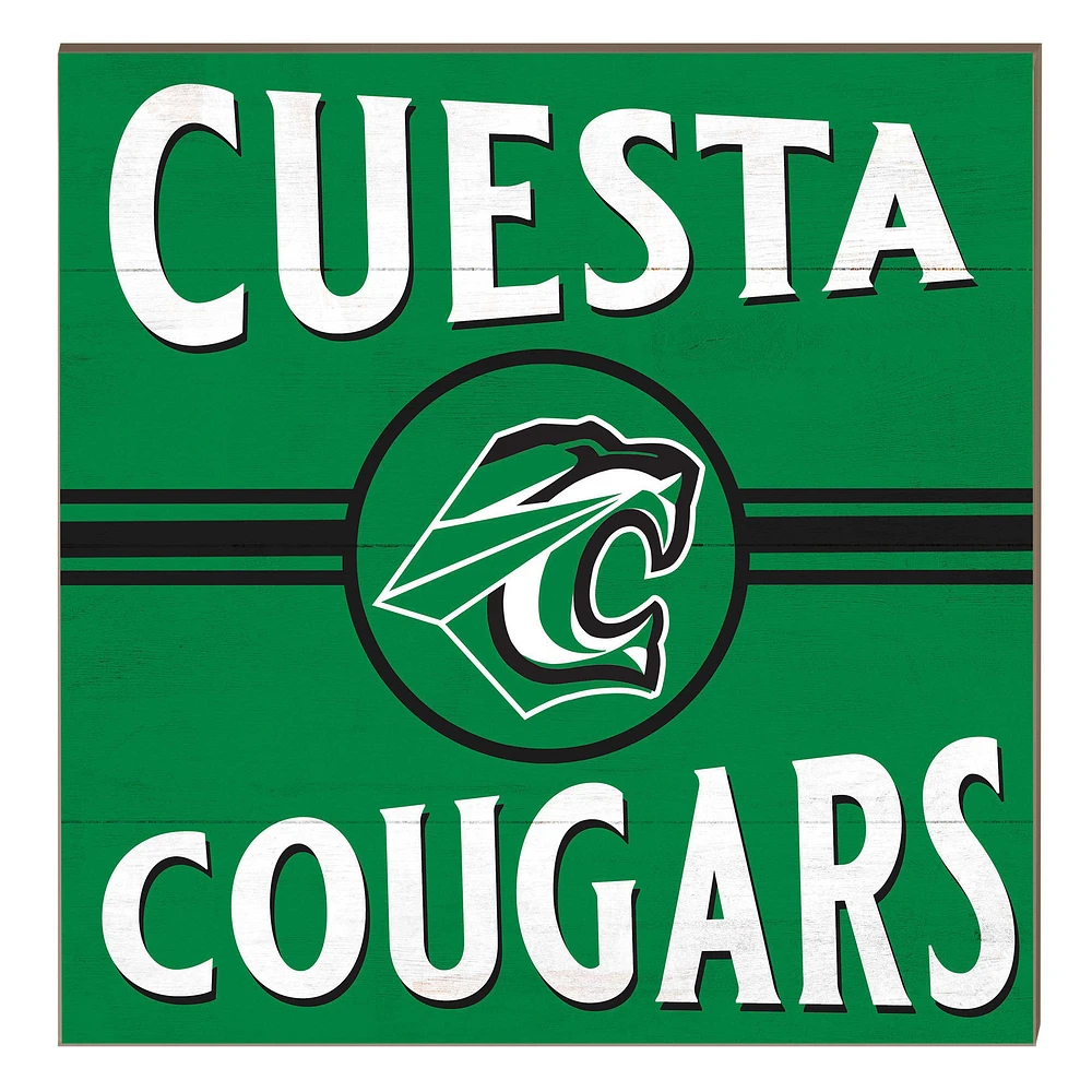 Cuesta College Cougars 10" x 10" Retro Team Sign