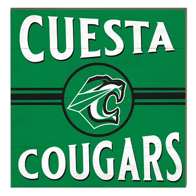 Cuesta College Cougars 10" x 10" Retro Team Sign
