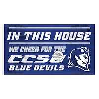 Central Connecticut State Blue Devils 11" x 20" Indoor/Outdoor In This House Sign
