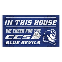Central Connecticut State Blue Devils 11" x 20" Indoor/Outdoor In This House Sign