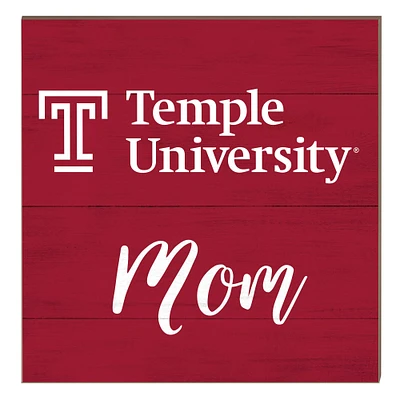 Temple Owls 10" x 10" Mom Plaque