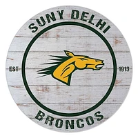 SUNY Delhi Broncos 20" x 20" Indoor/Outdoor Weathered Circle Sign