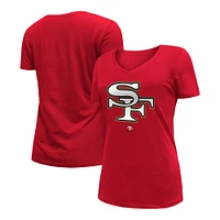 Women's New Era Scarlet San Francisco 49ers City Originals V-Neck T-Shirt