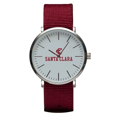 Maroon Santa Clara Broncos Stitch Nylon Strap Watch