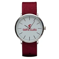 Maroon Santa Clara Broncos Stitch Nylon Strap Watch