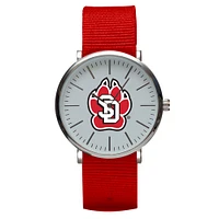 Red South Dakota Coyotes Stitch Nylon Strap Watch