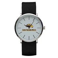 Black Southern Miss Golden Eagles Stitch Nylon Strap Watch