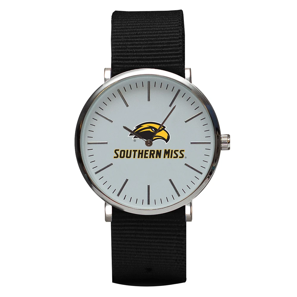 Black Southern Miss Golden Eagles Stitch Nylon Strap Watch
