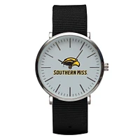 Black Southern Miss Golden Eagles Stitch Nylon Strap Watch