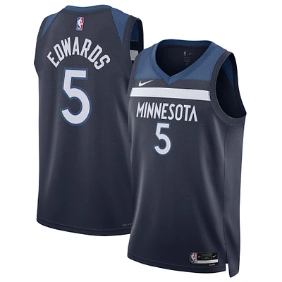 Unisex Nike Anthony Edwards Navy Minnesota Timberwolves Swingman Jersey - Icon Edition