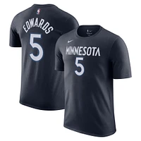 Men's Nike Anthony Edwards Navy Minnesota Timberwolves Icon 2022/23 Name & Number T-Shirt