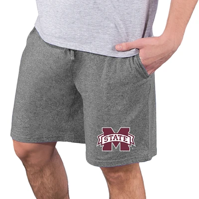 Men's Concepts Sport  Charcoal Mississippi State Bulldogs Quest Knit Jam Shorts