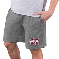 Men's Concepts Sport  Charcoal Mississippi State Bulldogs Quest Knit Jam Shorts