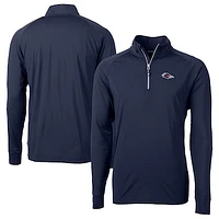 Men's Cutter & Buck  Navy UTSA Roadrunners Big Tall Adapt Eco Knit Stretch Recycled Quarter-Zip Raglan Pullover Top