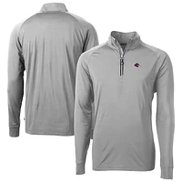 Men's Cutter & Buck  Gray UTSA Roadrunners Big Tall Adapt Eco Knit Stretch Recycled Quarter-Zip Raglan Pullover Top