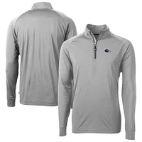 Men's Cutter & Buck  Gray UTSA Roadrunners Big Tall Adapt Eco Knit Stretch Recycled Quarter-Zip Raglan Pullover Top