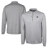 Men's Cutter & Buck Gray UTSA Roadrunners Big Tall Stealth Heathered Quarter-Zip Pullover Jacket