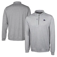 Men's Cutter & Buck Gray UTSA Roadrunners Big Tall Stealth Heathered Quarter-Zip Pullover Jacket