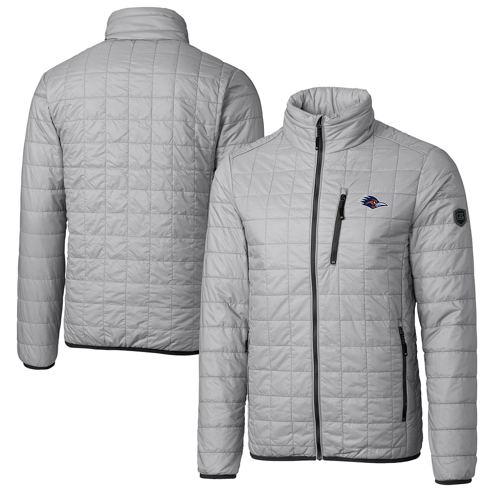 Men's Cutter & Buck Gray UTSA Roadrunners Big Tall Rainier PrimaLoft Eco Insulated Full-Zip Puffer Jacket