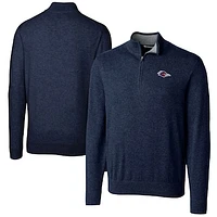 Men's Cutter & Buck  Navy UTSA Roadrunners Big Tall Lakemont Tri-Blend Quarter-Zip Pullover Sweater