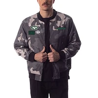 Unisex The Wild Collective Gray New York Jets Camo Bomber Jacket