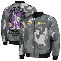 Unisex The Wild Collective Gray Minnesota Vikings Camo Bomber Jacket