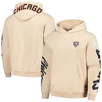 Unisex The Wild Collective Cream Chicago Bears Heavy Block Graphic Pullover Hoodie