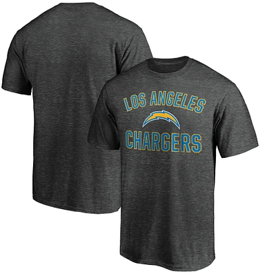 Men's Fanatics Heather Charcoal Los Angeles Chargers Victory Arch T-Shirt
