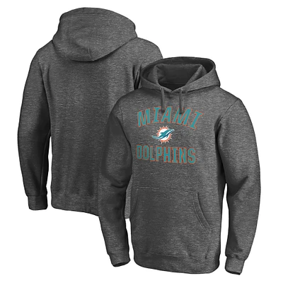 Men's Charcoal Miami Dolphins Victory Arch Pullover Hoodie